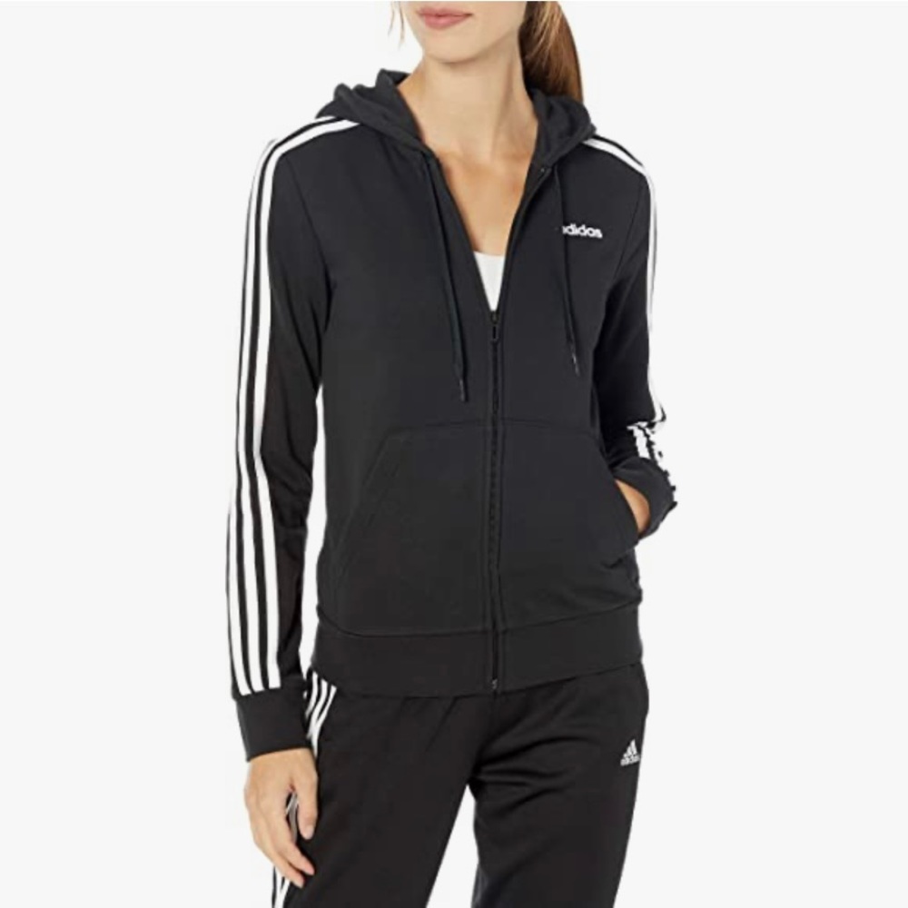 Adidas Black Zip Up with Hood (size medium)